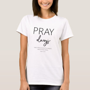 Camiseta Rezar Sempre Bíblia Cristã Versa Camisa-T