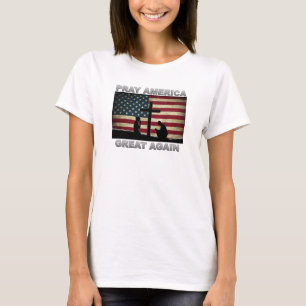 Camiseta Reze ao Excelente Americano de Novamente T-Shirt