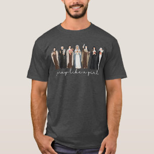 Camiseta Reze Como Uma Menina Fé Católica Cristã Baseada