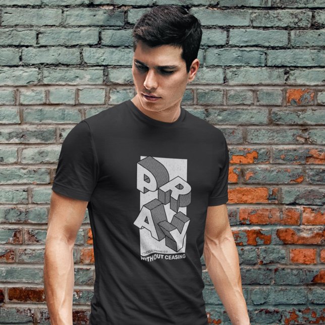 Camiseta Reze Cristã Sem Cessar Design moderno (Criador carregado)