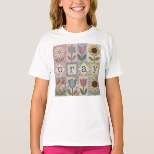 Camiseta Reze Fé Cristã Cottagecore