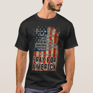 Camiseta Reze Pela Oração À Bandeira Americana Cristã Ameri