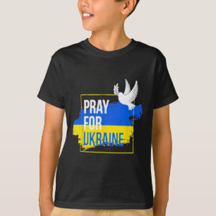 Camiseta Reze Pela Paz na Ucrânia Pombo da Paz Homens Mulhe