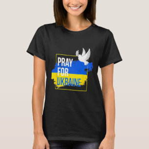 Camiseta Reze Pela Paz Na Ucrânia Pombo Da Paz Homens Mulhe
