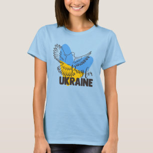Camiseta Reze pela Ucrânia Coração e Pombo