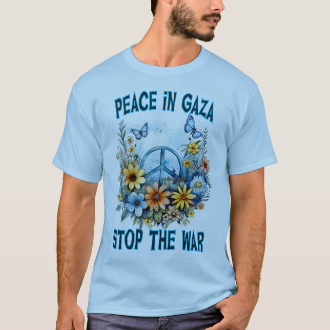 Camiseta Reze por Gaza: Parem a Guerra em Gaza (Frente)