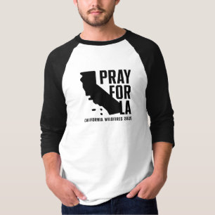 Camiseta Reze por LA California 2025 wildfire 3/4 s raglan