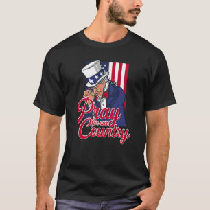 Camiseta Reze Por Nosso País Nação Tio Sam EUA Católico
