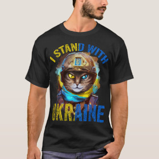 Camiseta Reze Por Suporte Para O Soldado De Gato Ucraniano 