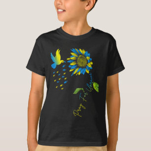 Camiseta Reze Por Ucrânia Girassol Bandeira Ucraniana Ucrân