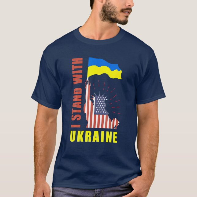 Camiseta Reze Por Ucranianos Ucranianos Slava Ukrain (Frente)