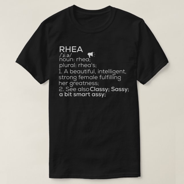 Camiseta Rhea Nome Rhea Definição Rhea Nome feminino Rhea (Frente do Design)