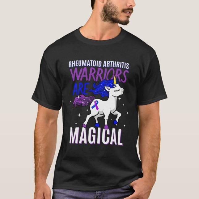 Camiseta Rheumatoid Arthritis Warrior Magical Unicorn Purpl (Frente)