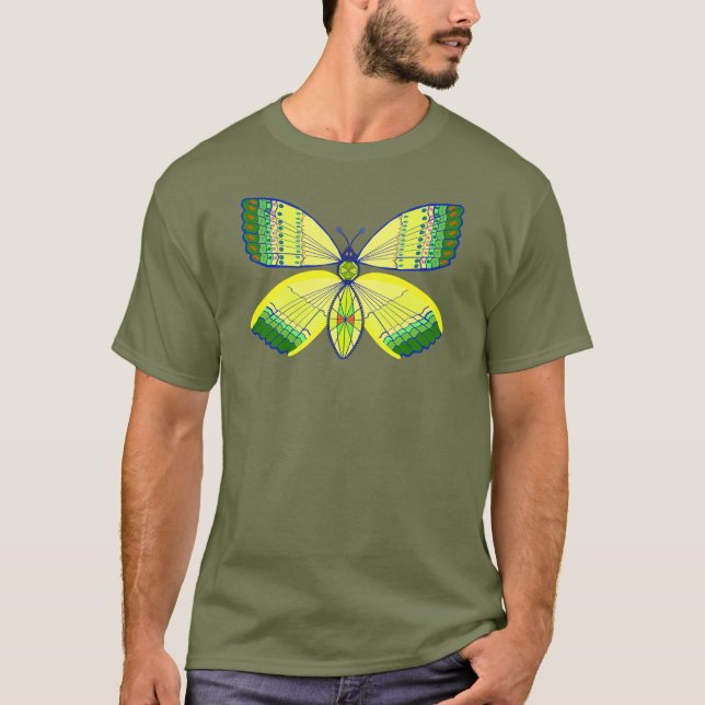Camiseta rhinestone-inspired geometric butterfly (Frente)