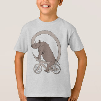 Camiseta Rhino Andando Com Sua Bicicleta Horn