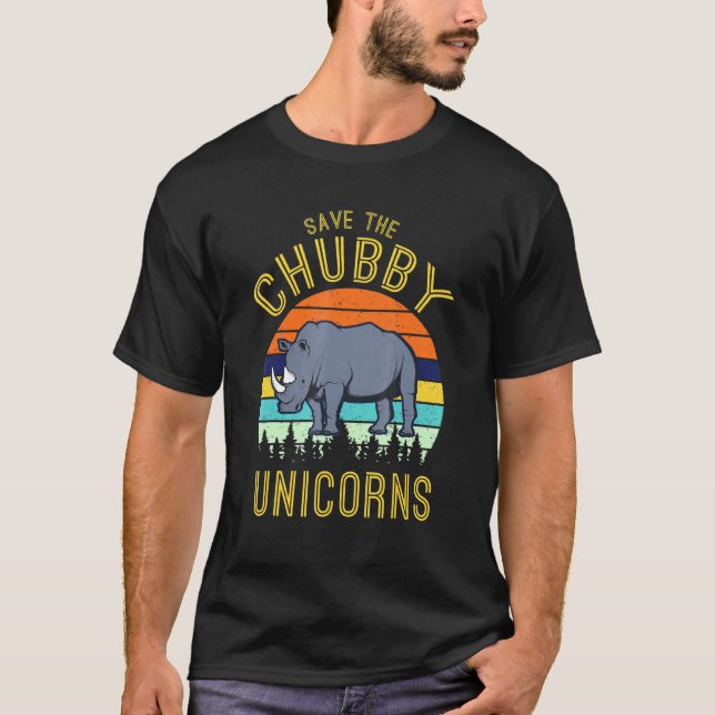 Camiseta Rhino Animal Welfare Save The Chubby Unicorn Rhino (Frente)