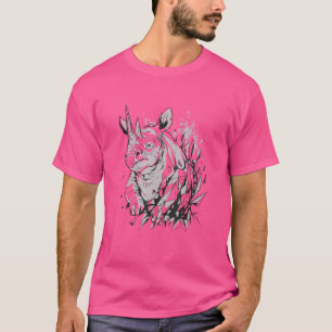 Camiseta Rhino Breaks De Animais Africanos Rhino Horns Wil