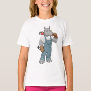 Camiseta Rhino como Handyman com alicates de bomba de água