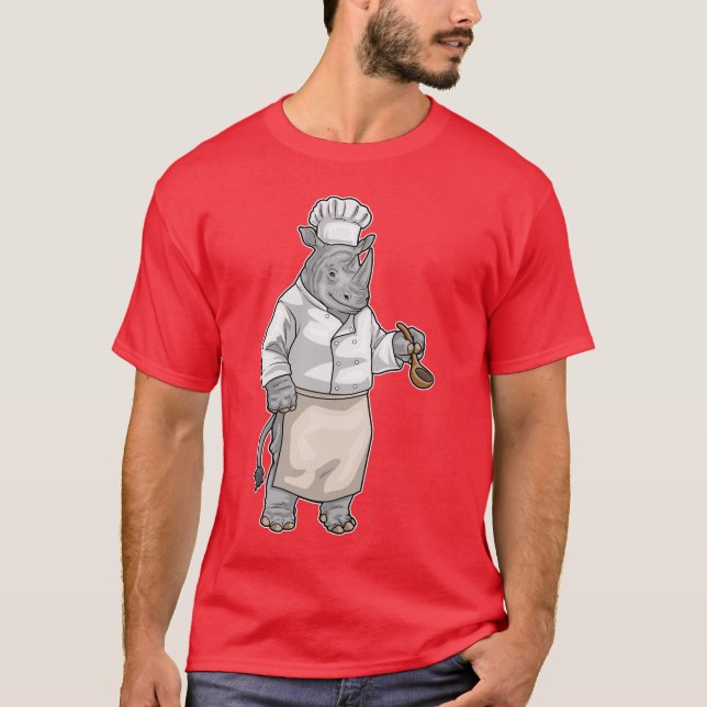 Camiseta Rhino Cook Cooking spoon Cooking (Frente)