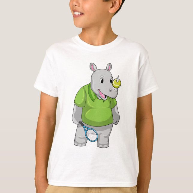 Camiseta Rhino em Tênis com Tênis de bola (Frente)