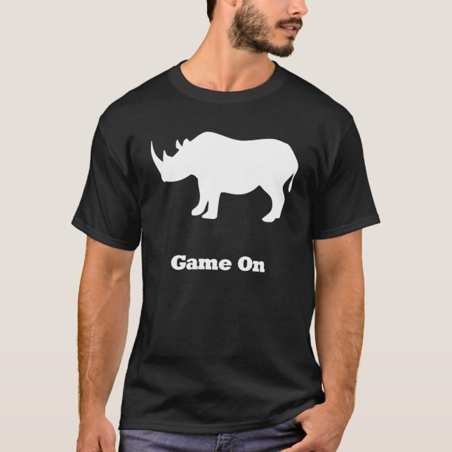Camiseta Rhino Game On White (Frente)