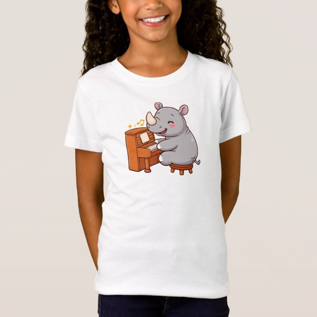 Camiseta Rhino Playing Piano (Frente)