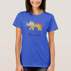 Camiseta Rhino Rainbow Funny Cute Kids Rhinoceronte