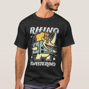 Camiseta Rhino-Toasterino Divertido Cérebro Italiano Vermel