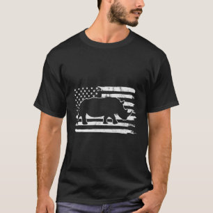 Camiseta Rhino Usa Flag 4 De Julho América
