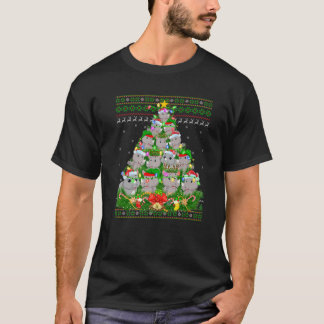 Camiseta Rhino Xmas Lighting Tree Santa Rhino Ugly Christma