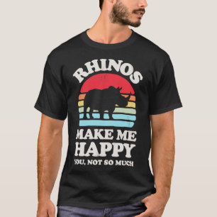 Camiseta Rhinos Make Me Happy Sunset Retro for Men Women Bo