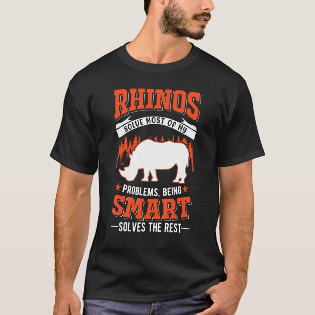 Camiseta Rhinos Resolve A Maioria Dos Meus Problemas Rhino (Frente)