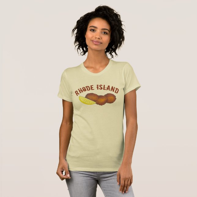 Camiseta Rhode Island Clam Cakes Fried Clamcakes Seafood RI (Frente Completa)