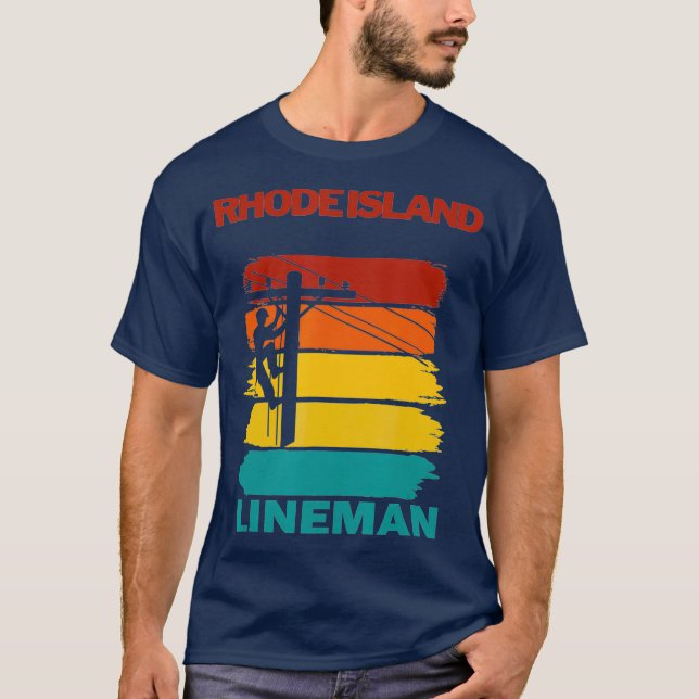 Camiseta Rhode Island Lineman Sunset Electrico (Frente)