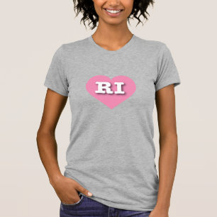 Camiseta Rhode Island Pink Heart - Eu amo RI