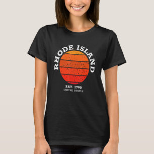 Camiseta Rhode Island Retro Sunset Vintage Sports Ri