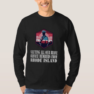 Camiseta Rhode Island Soldier Patriotic Silhouette American