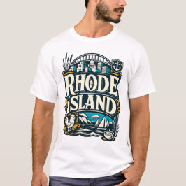 Camiseta Rhode Island State Heritage Coastal Sailing Art