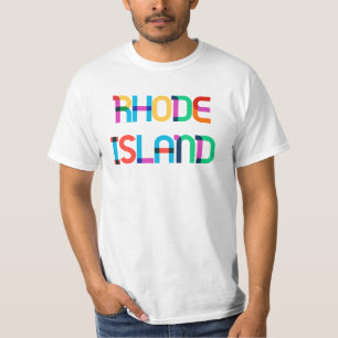 Camiseta Rhode Island Vintage Retro Colorido Pop Art 80s