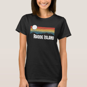 Camiseta Rhode Island Vintage Sunset 80s Retro Summer State