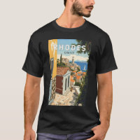 Rhodes Grécia Old Town Viagem Art Vintage