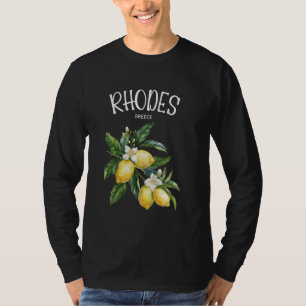 Camiseta Rhodes Limão Arte Grego Amante de Frutas Grécia Il