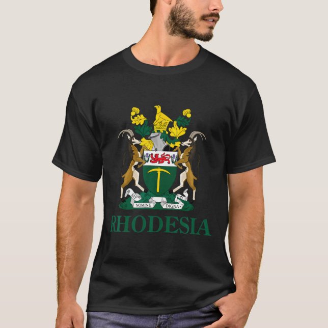 Camiseta Rhodesia Coat Of Arms Zimbabwe Funny South Africa  (Frente)