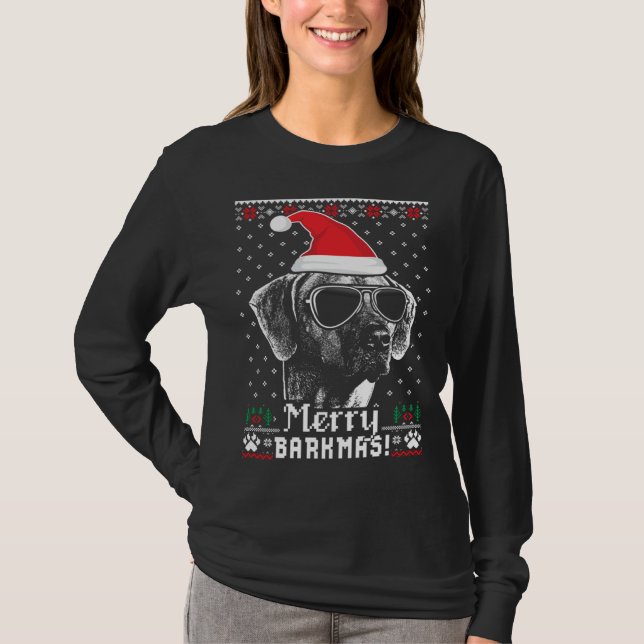 Camiseta Rhodesian Ridgeback Merry Barkmas Christmas (Frente)