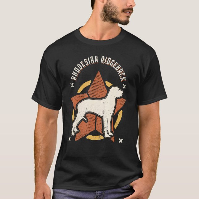 Camiseta Rhodesian Ridgeback Vintage Retro Classic Dog (Frente)