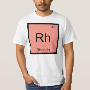 Camiseta Rhonda Nome Elemento Químico Tabela Periódica