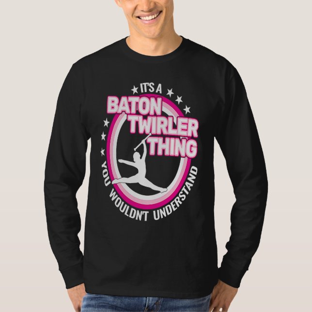 Camiseta rhythmic gymnastics  baton twirling retro for girl (Frente)