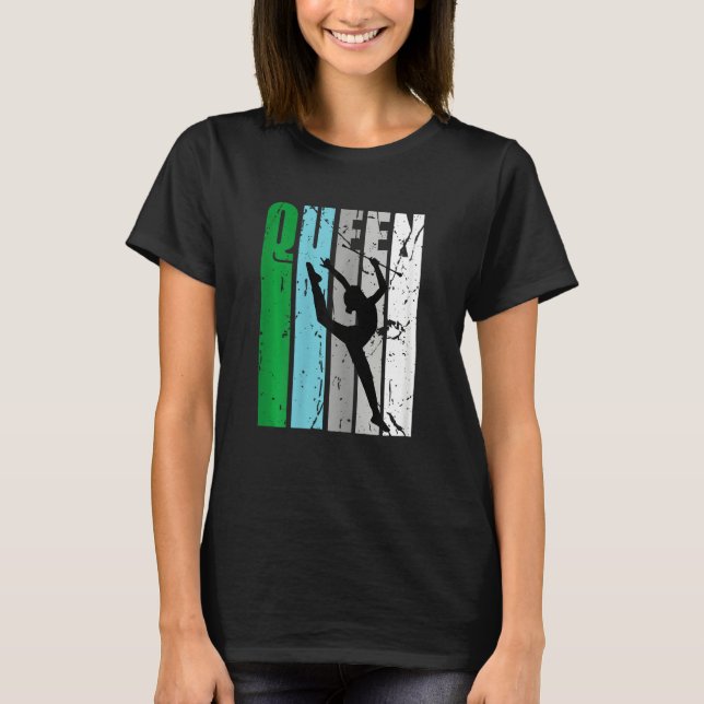 Camiseta Rhythmic Gymnastics Queen Retro Distressed Gymnast (Frente)