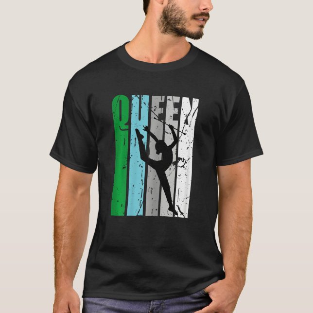 Camiseta Rhythmic Gymnastics Queen Retro Distressed Gymnast (Frente)