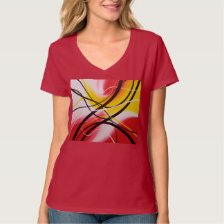 Camiseta Rhythms in Red, Abstract art Tee